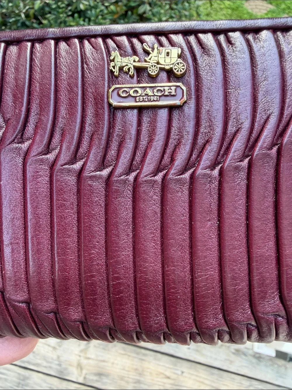 Coach leather card